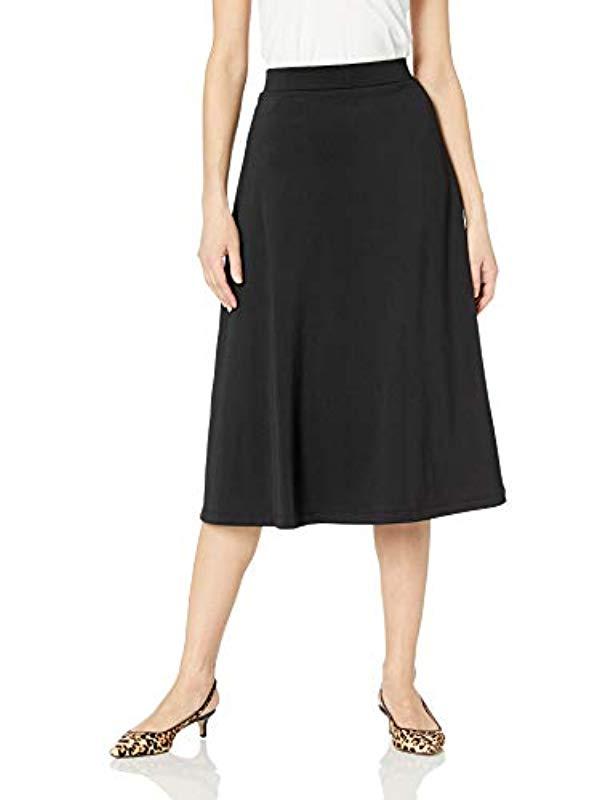 Kasper Rib Knit Midi Aline Skirt in Black - Lyst