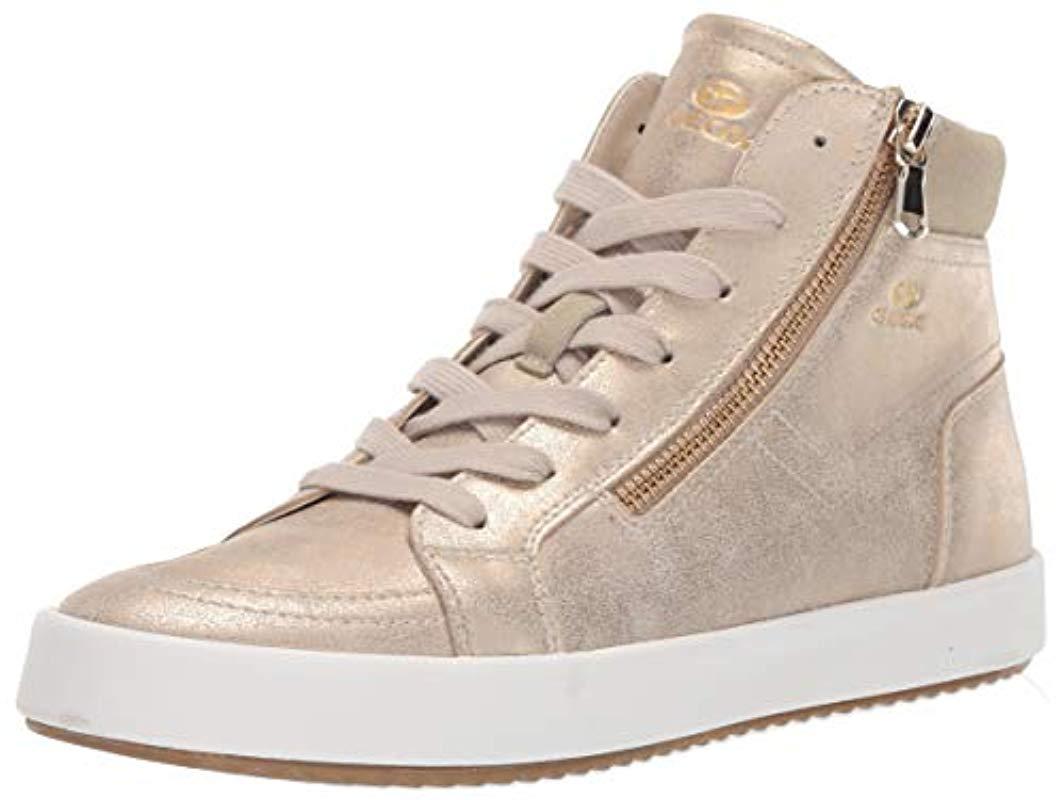 Geox Blomiee 11 Fashion High Top Sneaker With Zipper in Natural Lyst