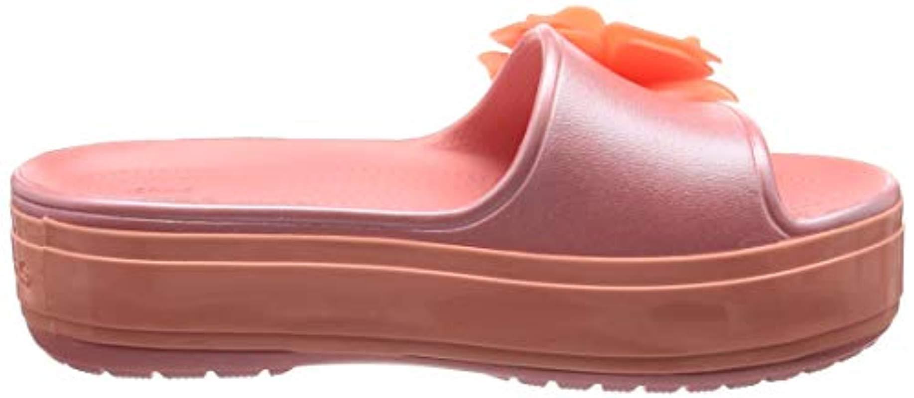 Crocsâ¢ Crocband Platform Vivid Blooms Slide Sandal - Lyst
