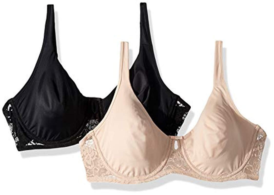 Lyst Ellen Tracy 2 Pack Soft Lined Bra With Floral Lace in Black