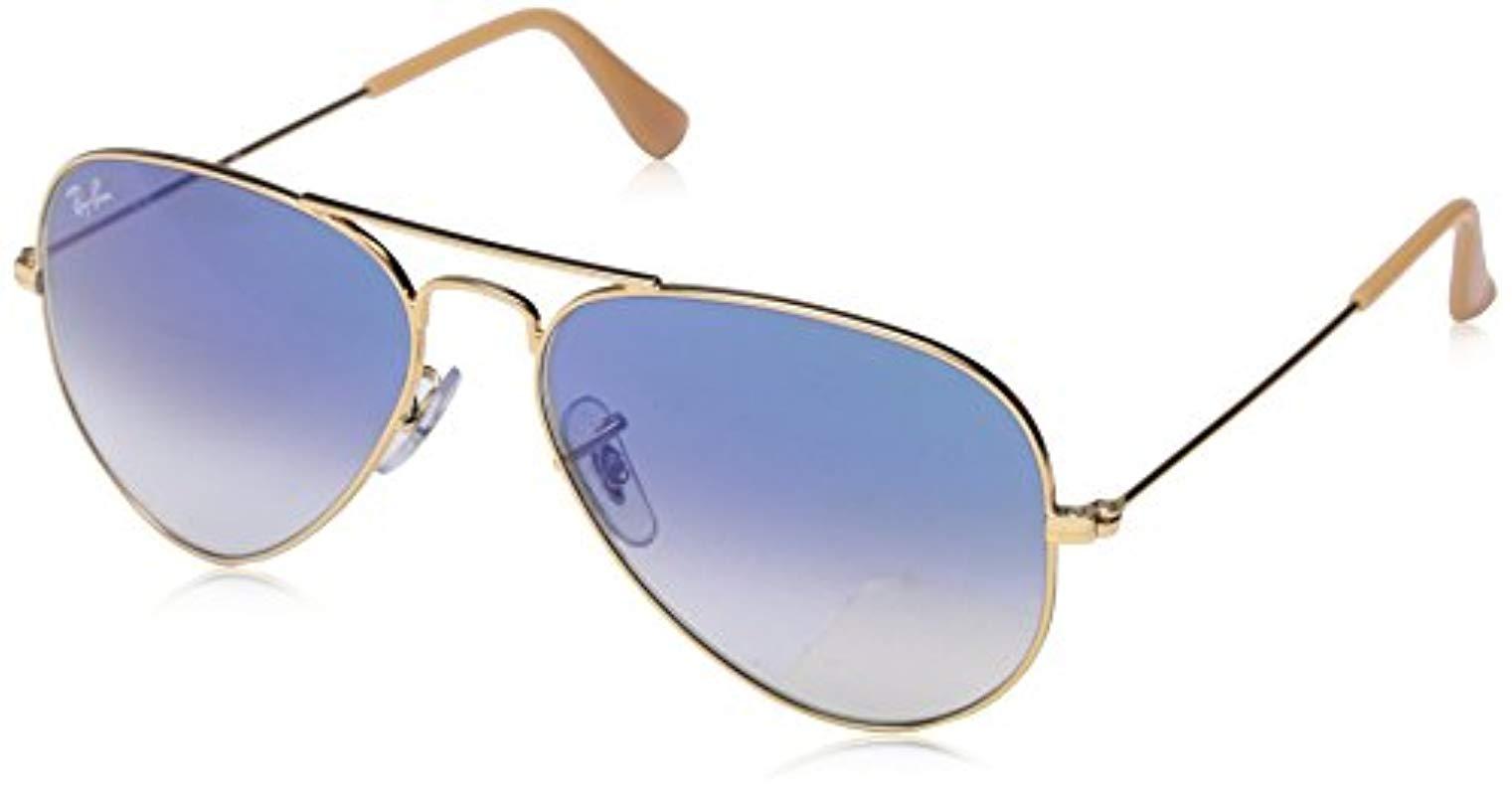 ray ban aviator silver frame blue lens