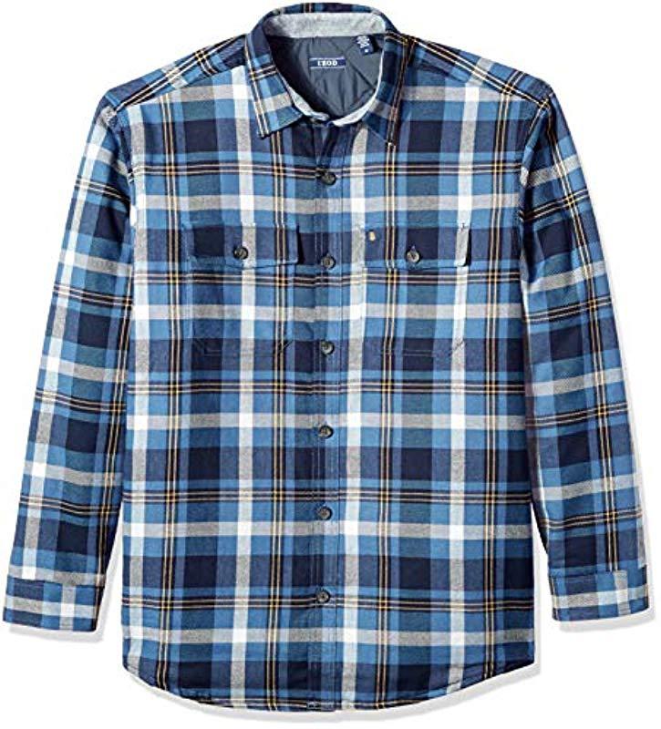 Izod Adirondack Quilted Plaid Jacket in Blue for Men Lyst