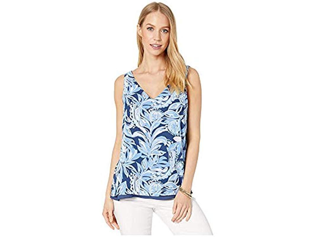 Lilly Pulitzer Florin Sleeveless V-neck in Blue - Lyst