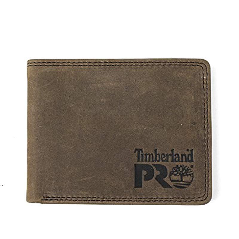 timberland men's leather rfid blocking passcase security wallet