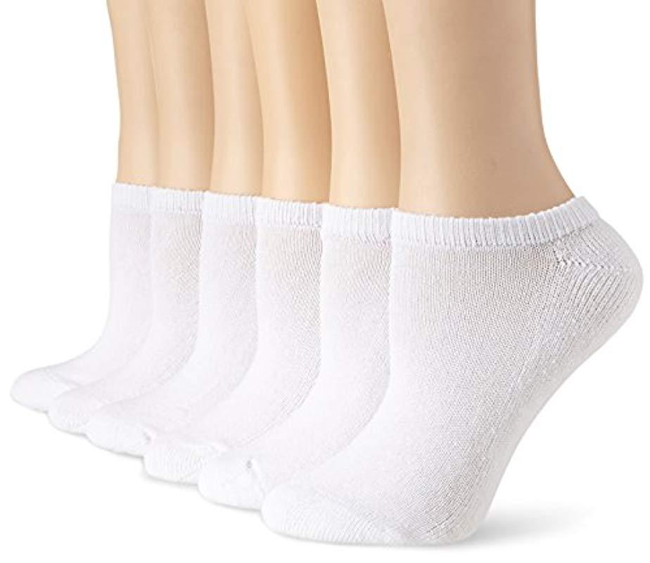 Hanes S 6 Pair Athletic Cushion Noshow Ankle Socks in White Lyst
