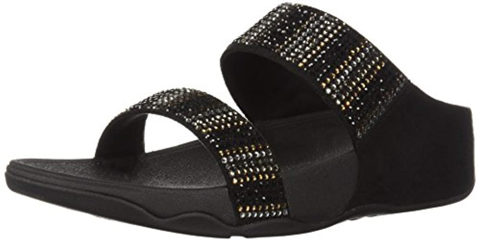Fitflop Flare Strobe Slide Sandals, Black 9 M Us in Black - Lyst