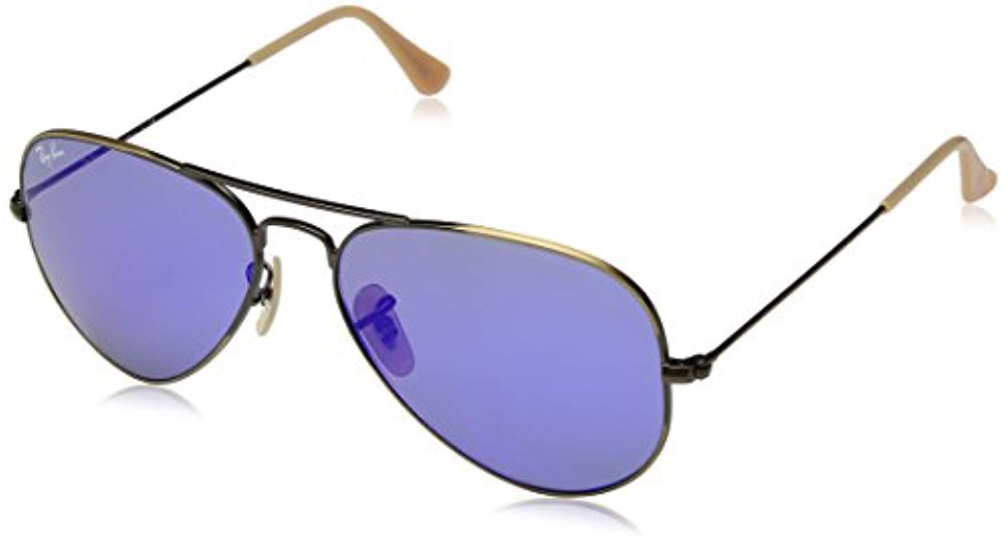 Lyst - Ray-Ban Rb3025 Aviator Large Metal Unisex Sunglasses in Blue