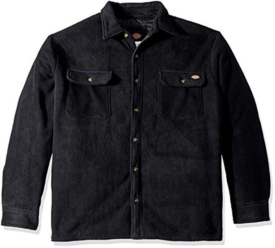 dickies micro fleece shirt jacket