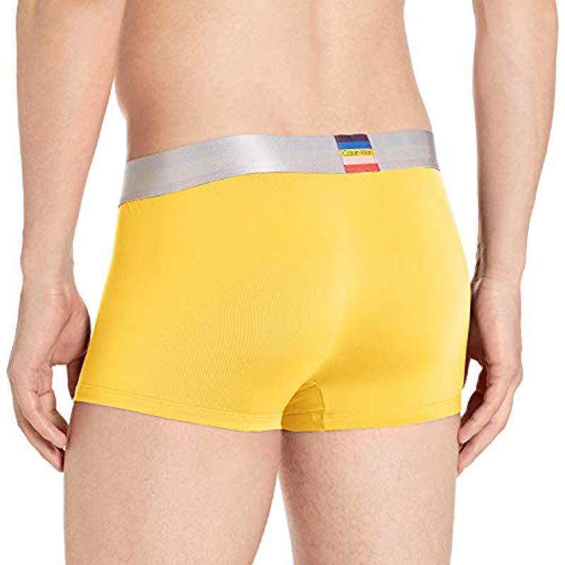 Calvin Klein Steel Micro Low Rise Trunk in Yellow for Men Lyst