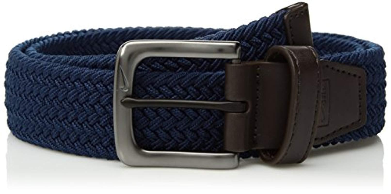 Nike Leather Stretch Woven Belt in Navy Blue (Blue) for Men - Lyst