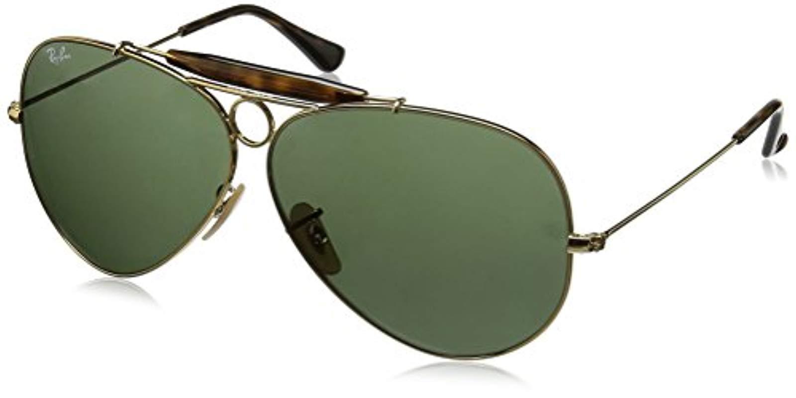 Lyst RayBan Shooter 3138 Aviator Sunglasses in Metallic for Men