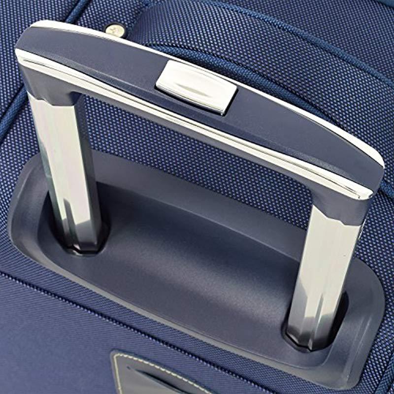 London Fog Softside 28 Inch Expandable Checked Spinner Luggage in Blue