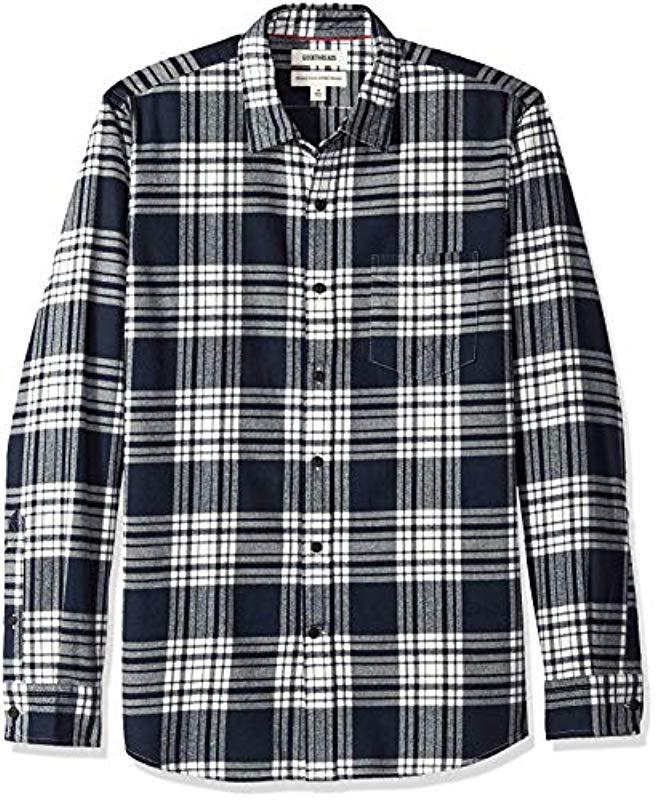 Esast Mens Fashion Regular-Fit Long-Sleeve Plaid Flannel Shirt