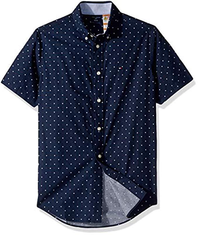Lyst - Tommy Hilfiger Adaptive Magnetic Short Sleeve Button Shirt Slim ...