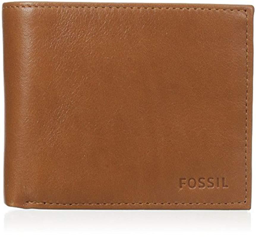 Fossil Truman Large Coin Pocket Bifold Wallet in Brown for Men - Lyst