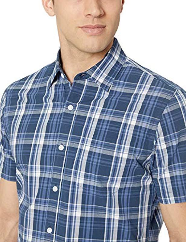 Amazon Essentials Slimfit Shortsleeve Casual Poplin Shirt in Blue for Men Lyst