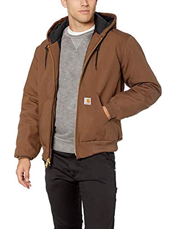 Lyst - Carhartt Quilted Flannel Lined Duck Active Jac, in Brown for Men