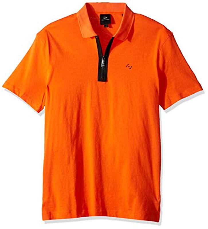 solid color zipper polo shirt