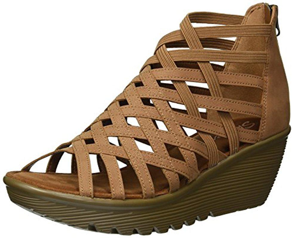 skechers parallel wedge sandals
