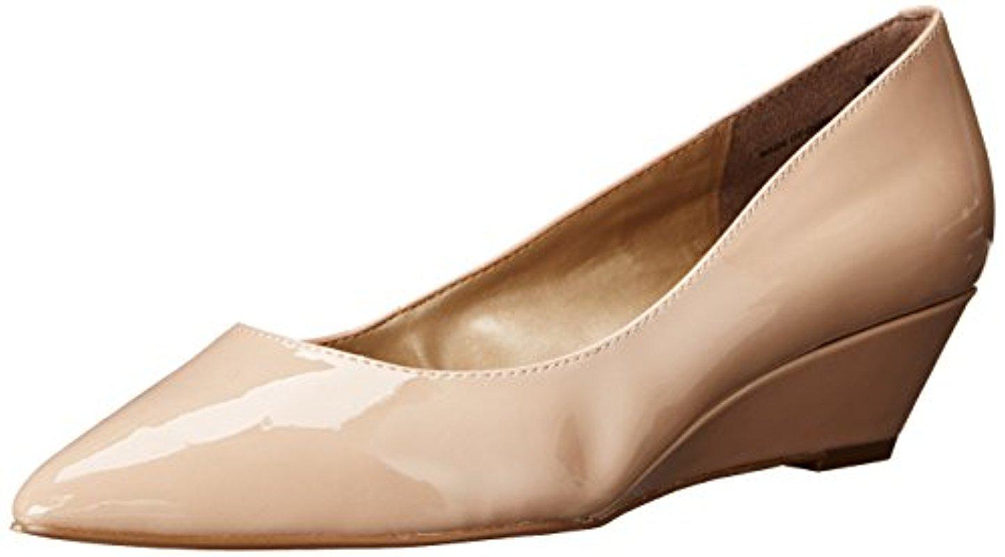 Lyst - Bandolino Yara Synthetic Wedge Pump in Natural Bandolino. Women's Natural Yara Synthetic ...