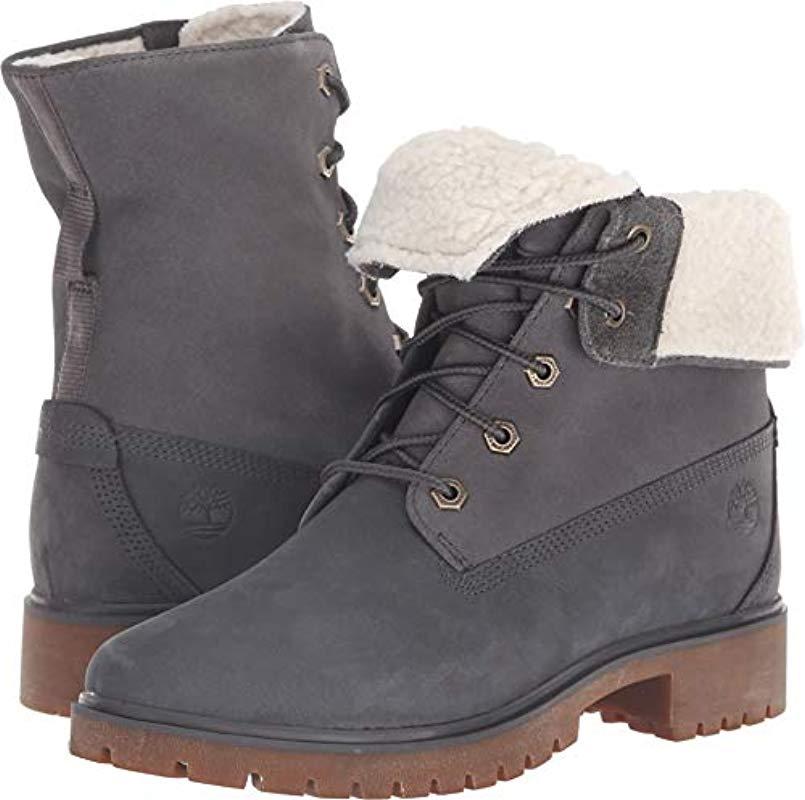 women's timberland jayne teddy fleece fold down waterproof boot