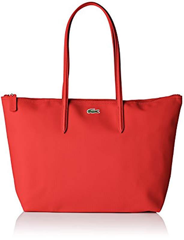 Cabas FemmeBandouliere Rouge Sac Toile Lacoste Pvc Coloris En Lyst MGpLzqSUV