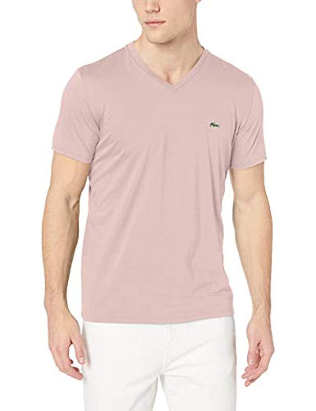 lacoste v neck t shirts for men