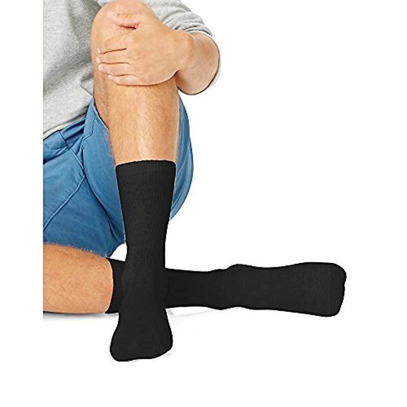 Hanes Freshiq Cushion Crew Socks in Black for Men Lyst