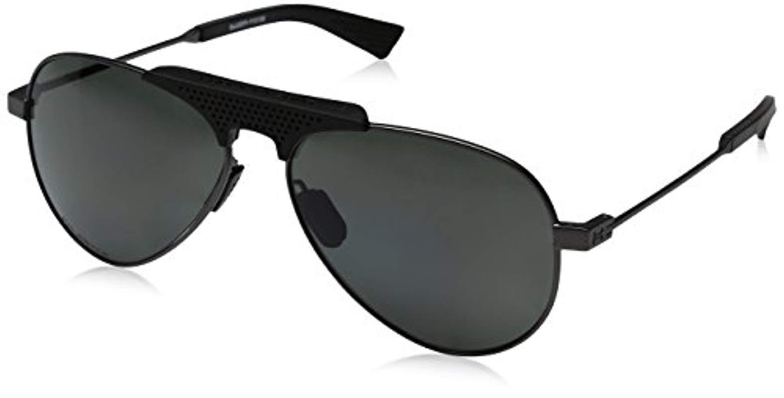 Under Armour Aviator Sunglasses Ua Getaway Satin Gunmetal/black/gray ...