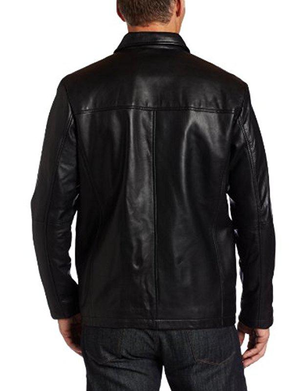 Lyst Perry Ellis Portfolio Lambskin Leather On Front Jacket In Gallery