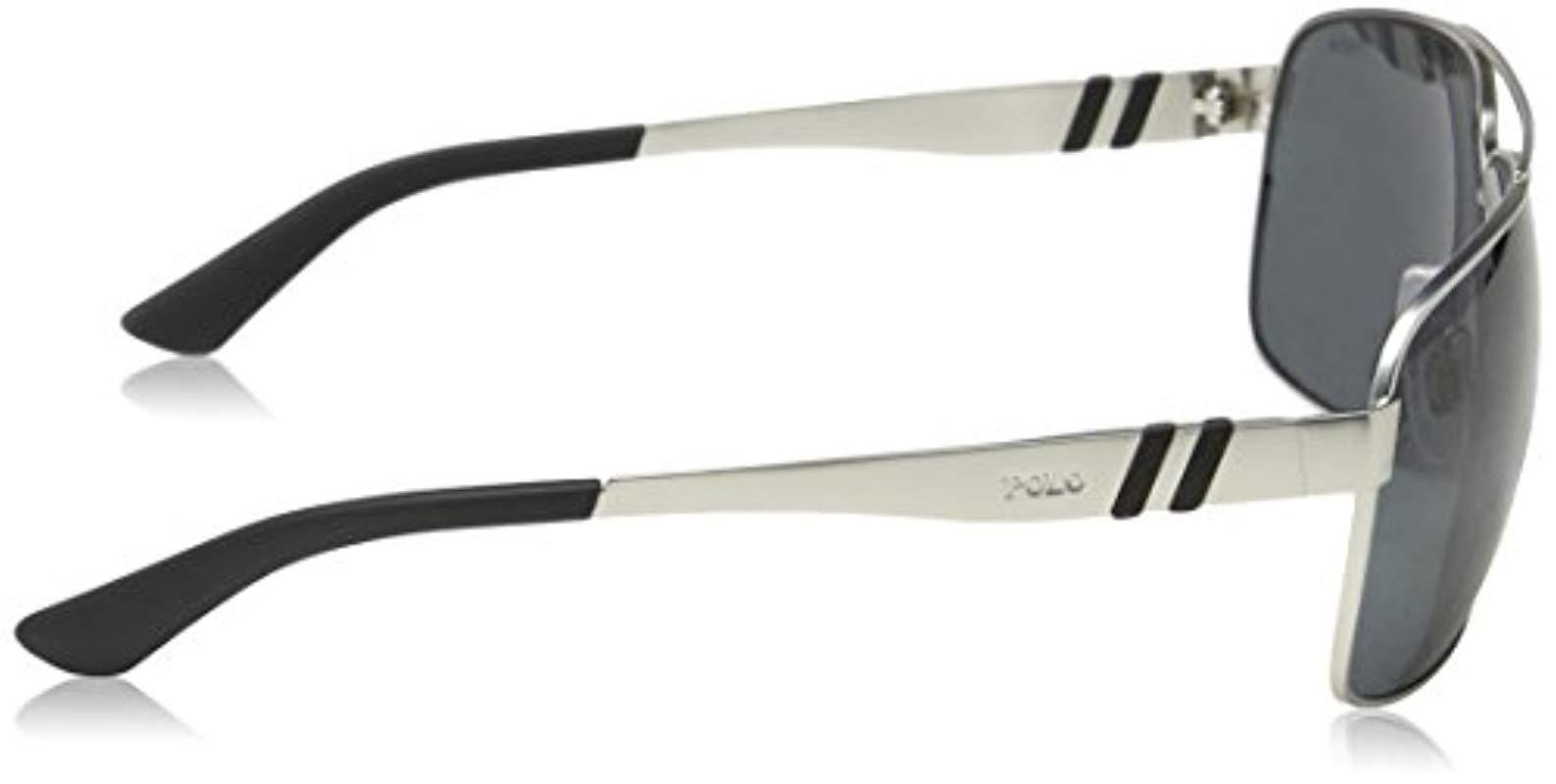 Polo Ralph Lauren Polo Ph3088 Sunglasses in Metallic for Men Lyst