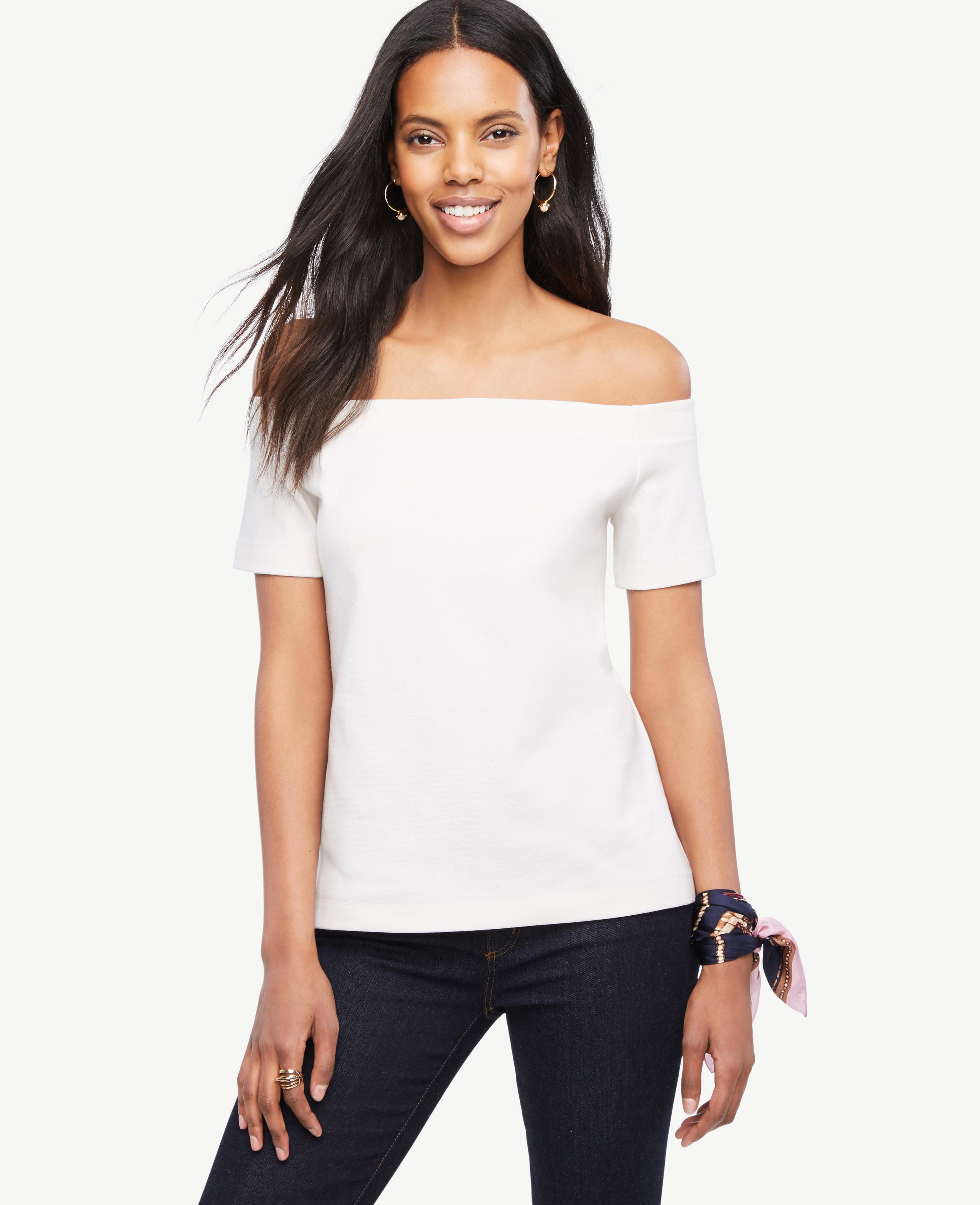Lyst - Ann Taylor Off The Shoulder Top in White