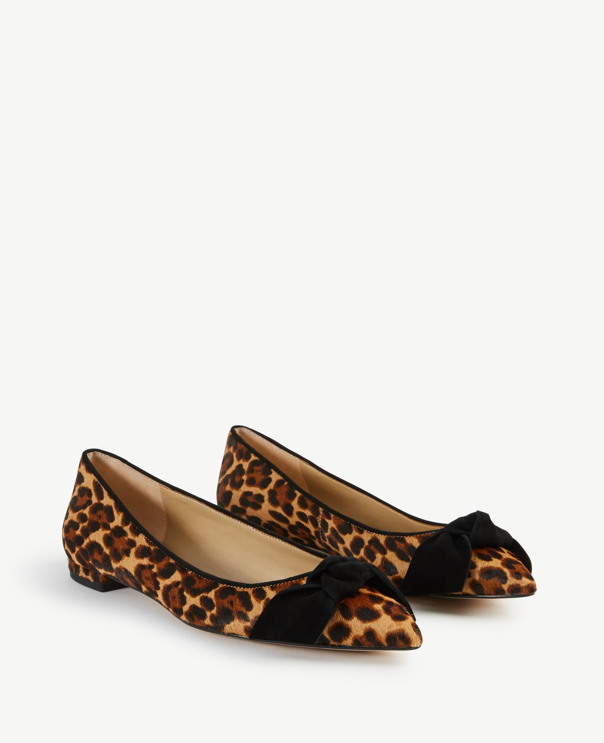 leopard print flats with bow