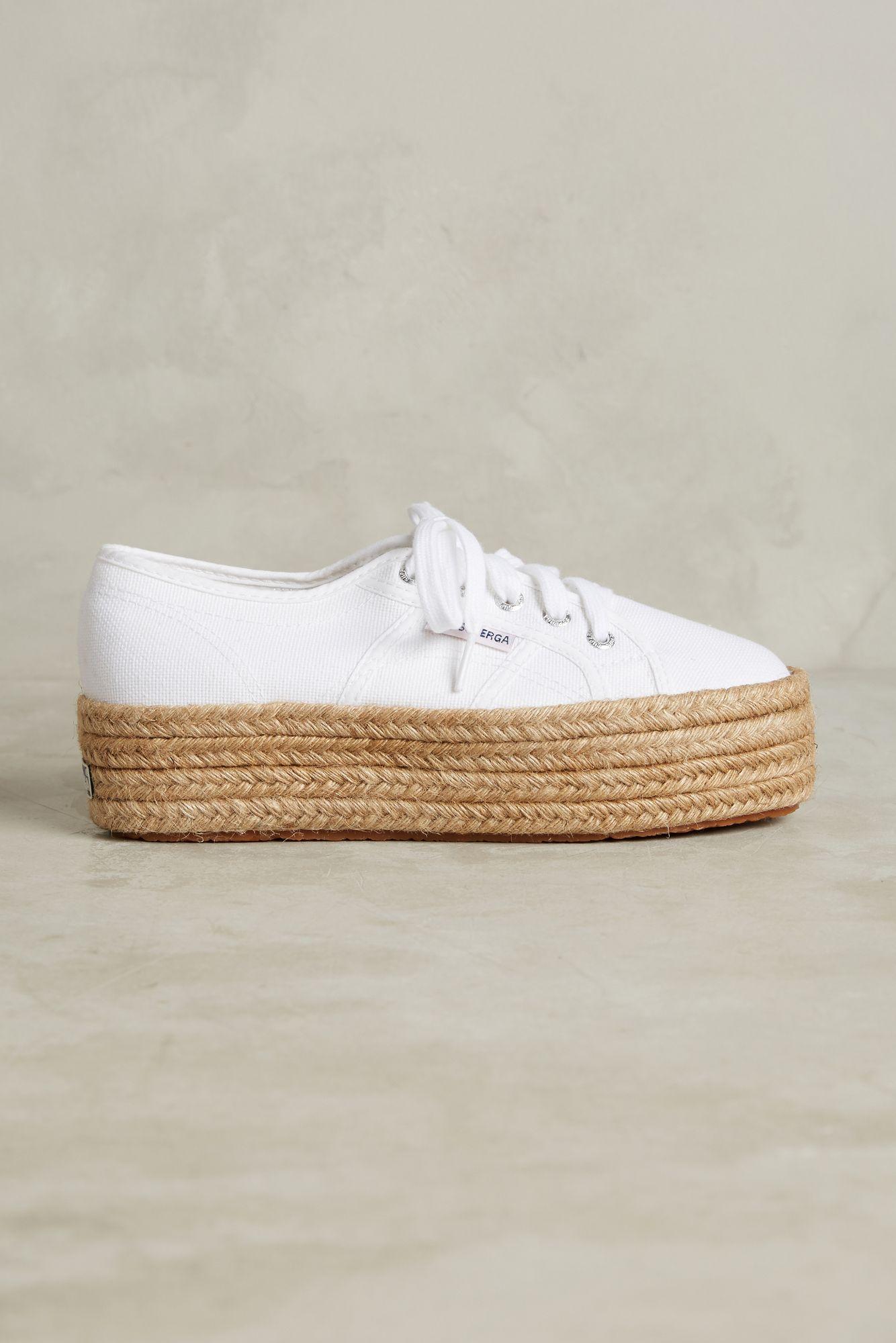 Lyst Superga Platform Espadrille Sneakers in White