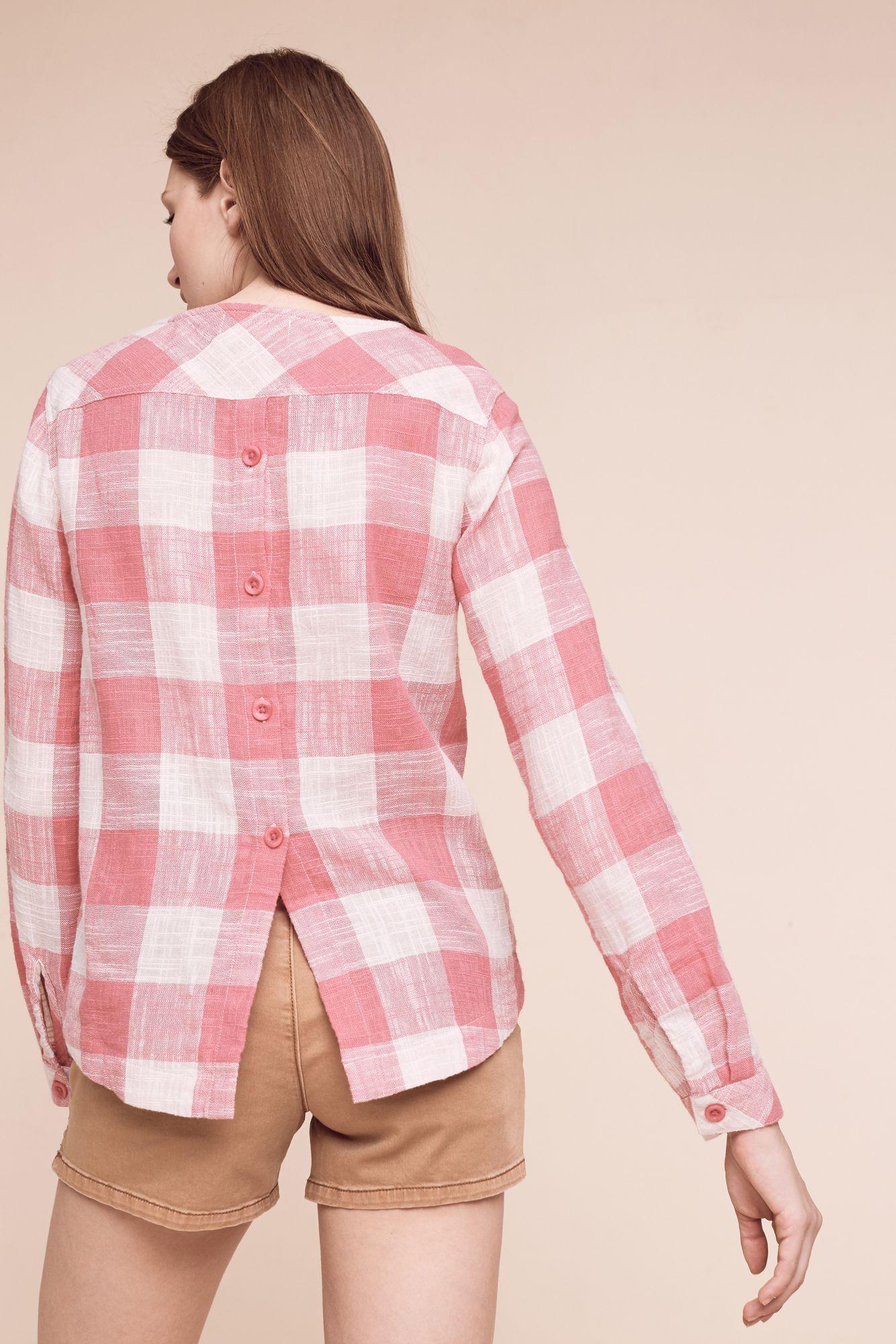 gingham pink top