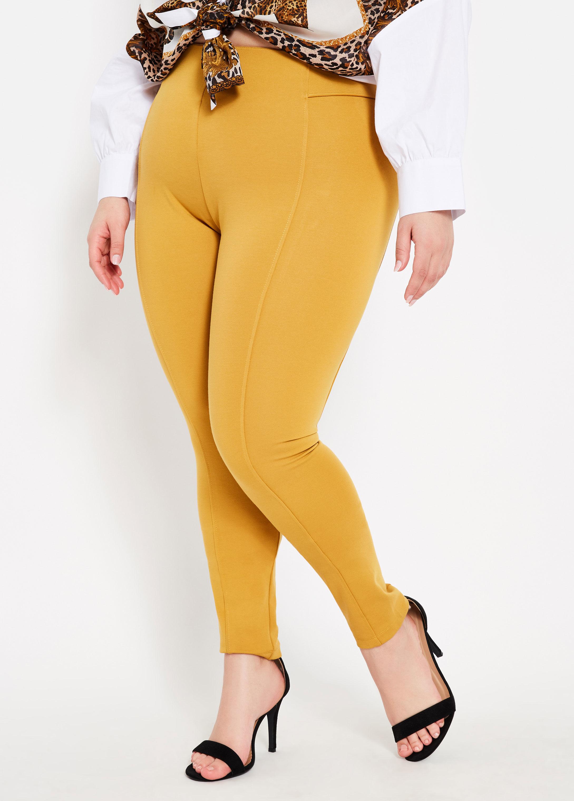 yellow leggings plus size