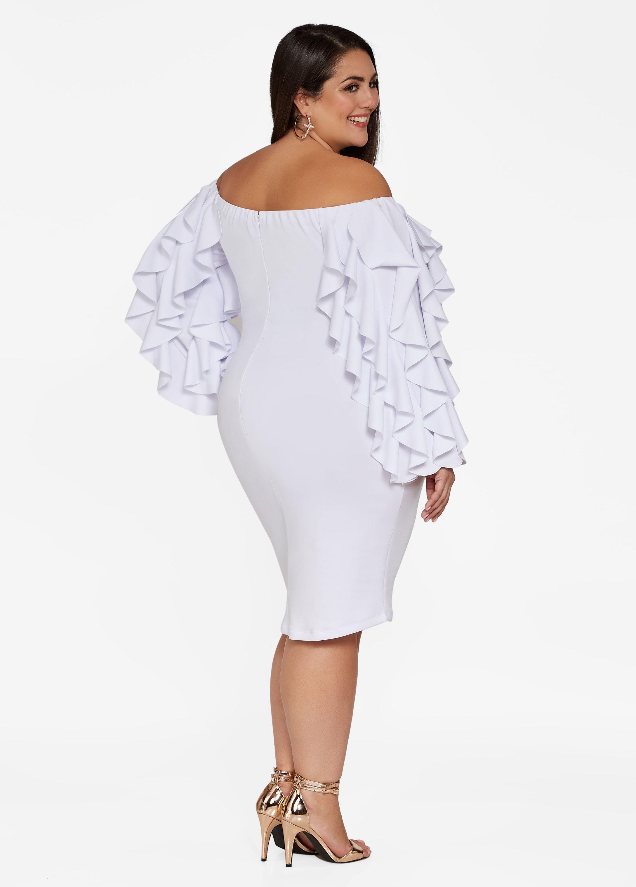 ashley stewart white party dresses