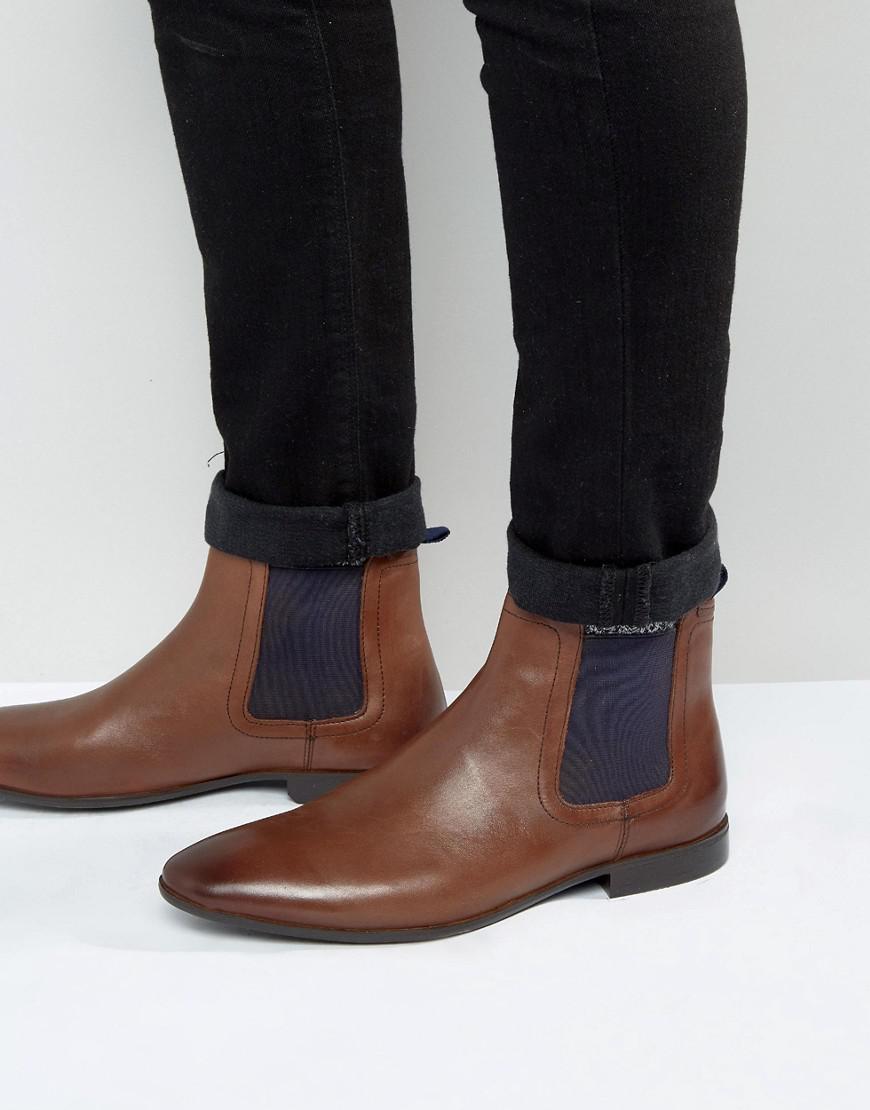 ASOS Asos Chelsea Boots In Brown Leather in Brown for Men ...