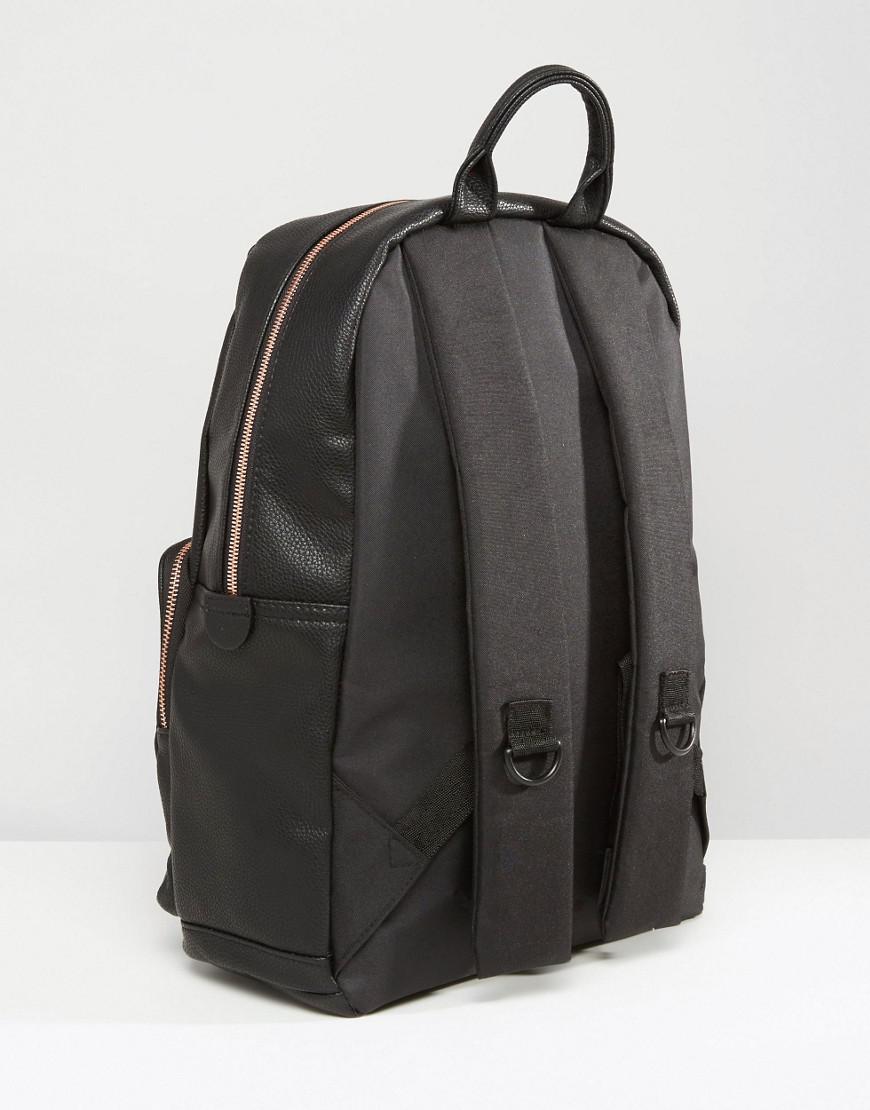 Black backpack rose gold zip sale