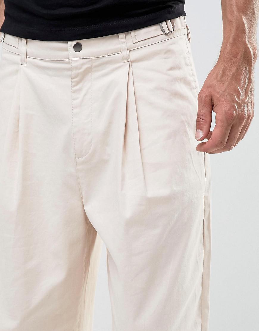 Lyst - Asos Wide Balloon Pants In Stone in Natural for Men