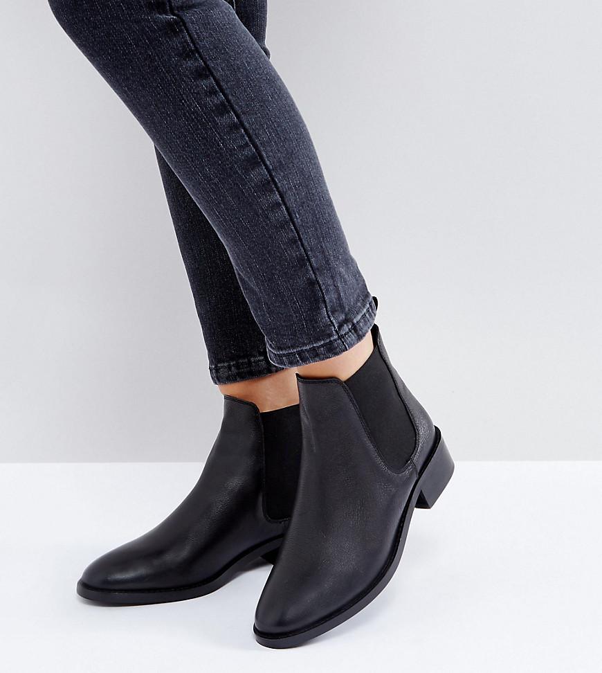 Lyst - Asos Absolute Wide Fit Leather Chelsea Ankle Boots in Black
