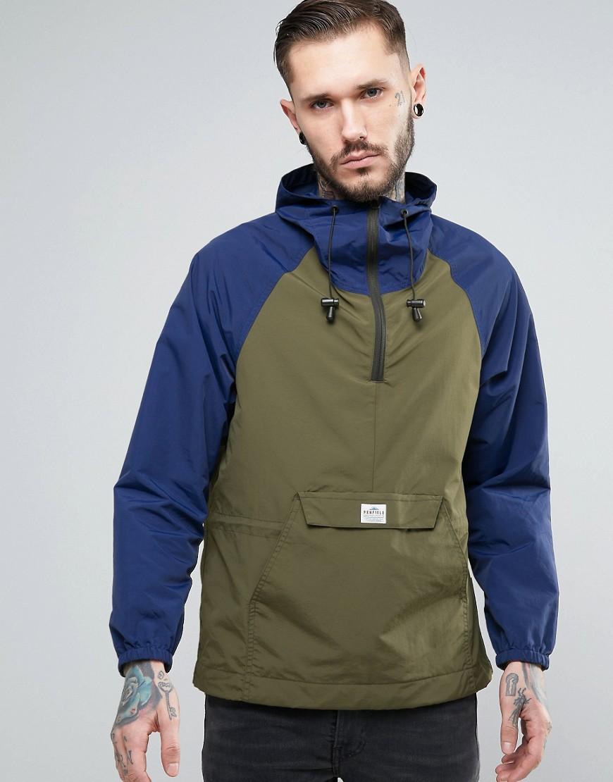 Penfield Pac Jac Overhead Jacket Two Tone Hooded In Navy/green in Blue ...