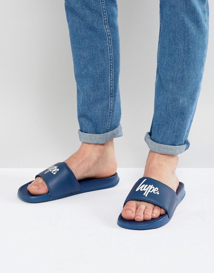Hype Sliders In Navy hype sliders in navy in blue for lyst Hype Sliders In Navy hype sliders in navy in blue for lyst