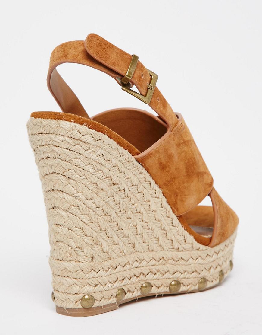 Lyst - KG by Kurt Geiger Kg By Kurt Geiger March Tan Suede Espadrille Wedge Sandals in Pink