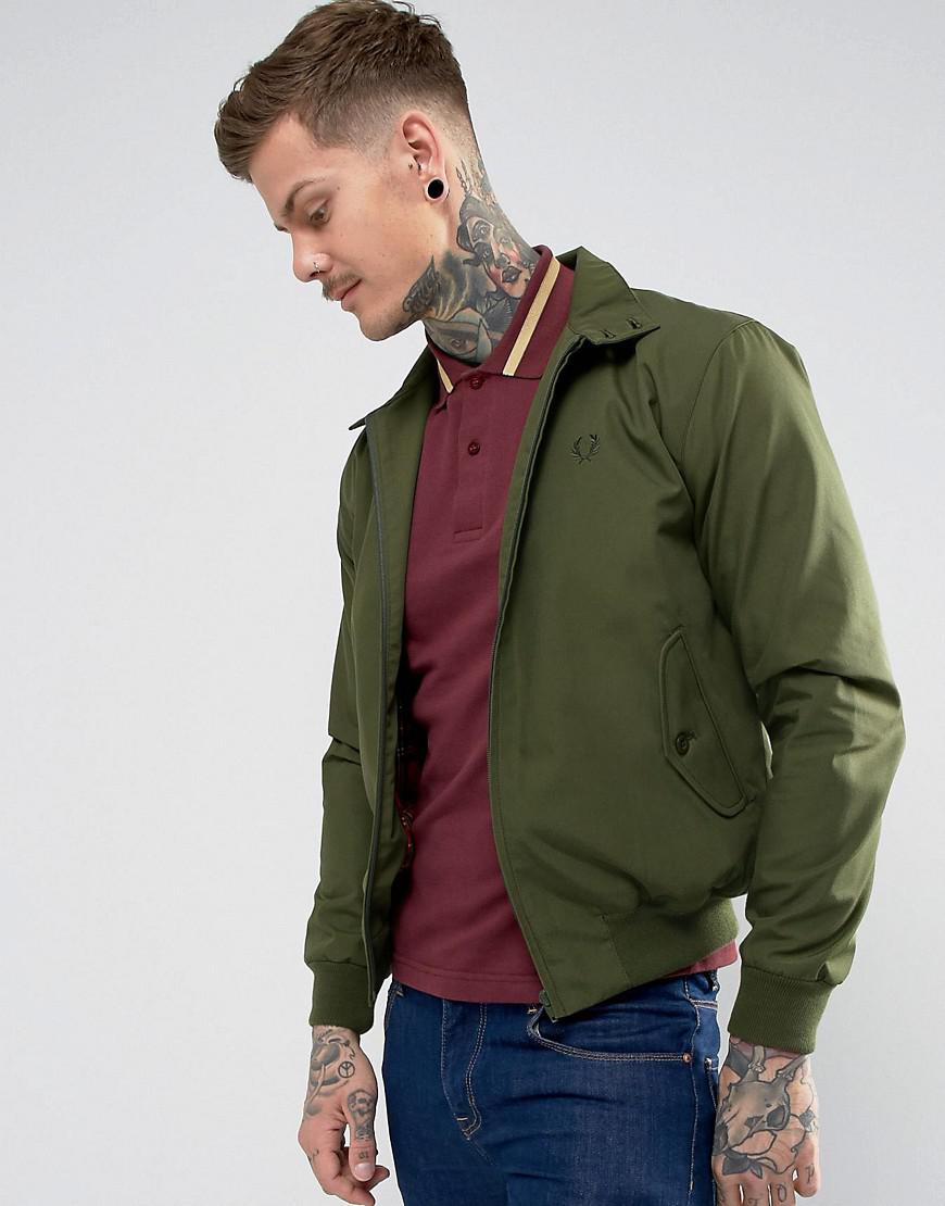 Download Fred Perry Reissues Harrington Jacket In Olive in Green ...