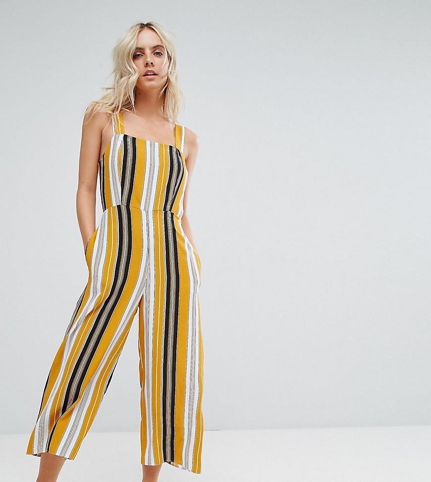 Lyst - New Look Stripe Jumpsuit in Yellow