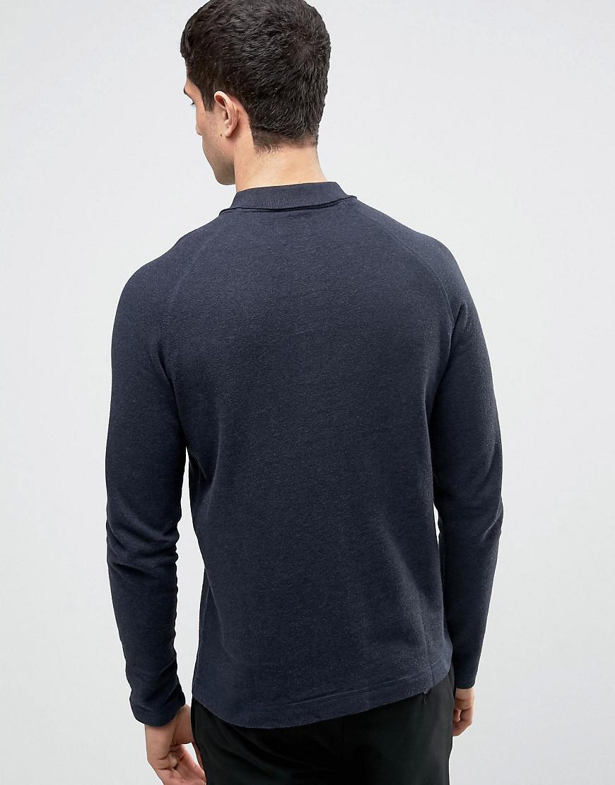 Download Lyst - Selected Long Sleeve Polo With Raglan Sleeve in ...