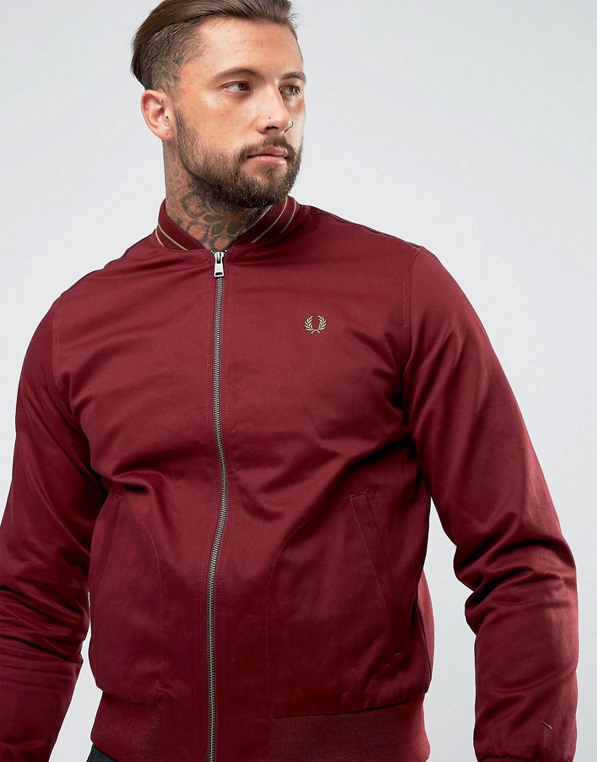 Lyst - Fred perry Tipped Bomber Jacket In Red in Red for Men