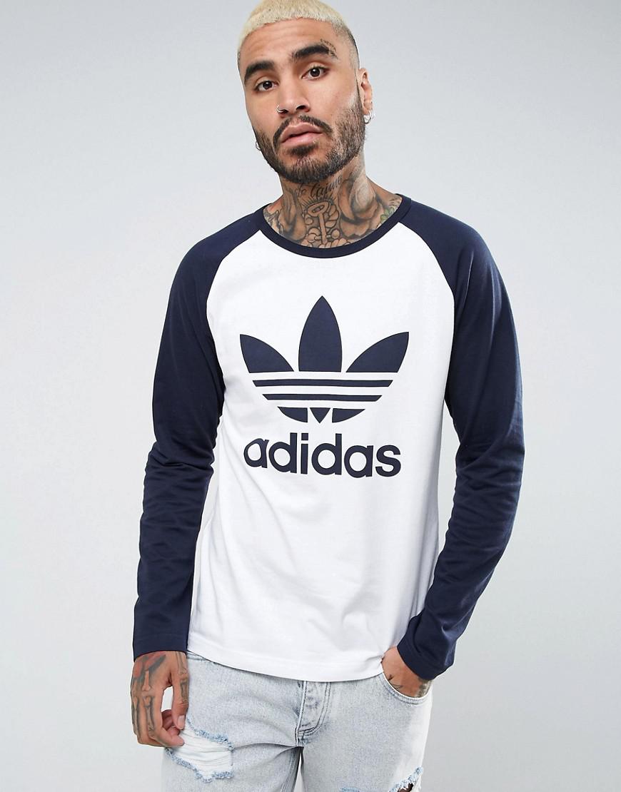 Download Lyst - adidas Originals Trefoil Raglan Long Sleeve T-shirt ...