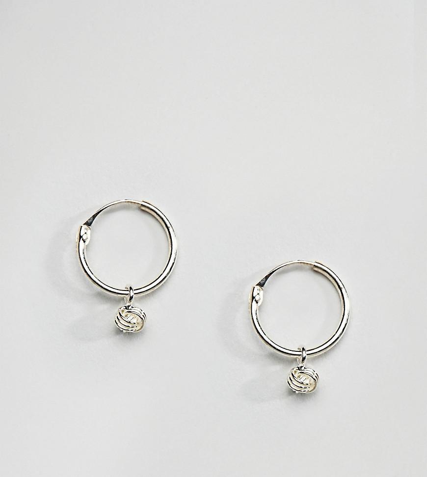 Lyst Kingsley Ryan Sterling Silver Knot Drop Hoop Earrings In Metallic Gallery
